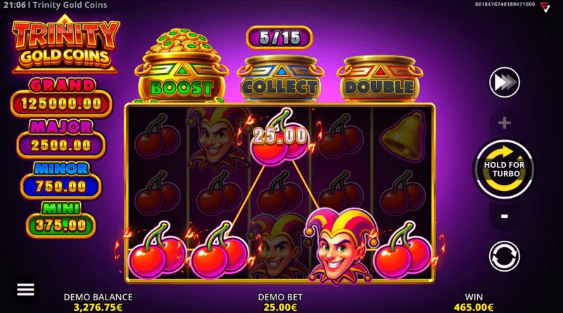 Trinity Gold Coins - base game win