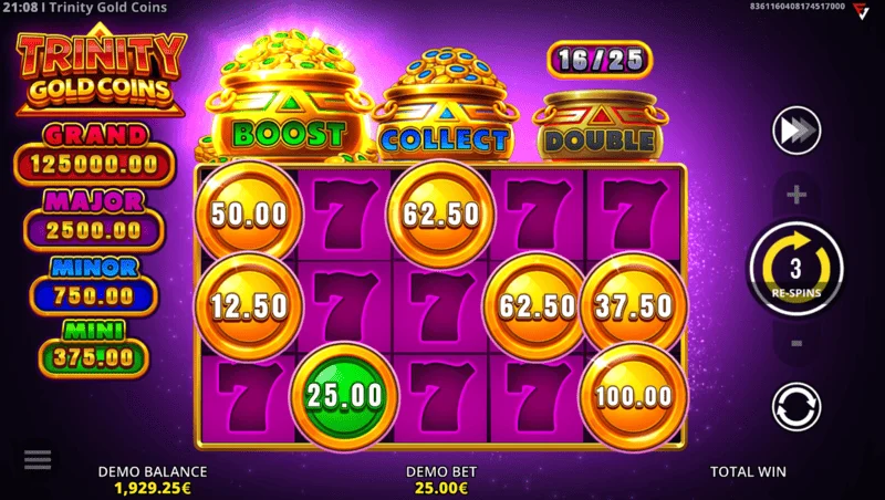 Trinity Gold Coins - bonus play screen
