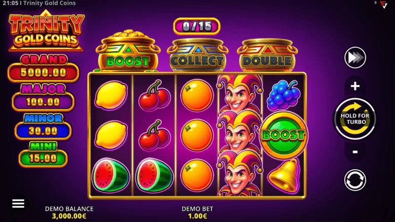 Trinity Gold Coins - main play screen